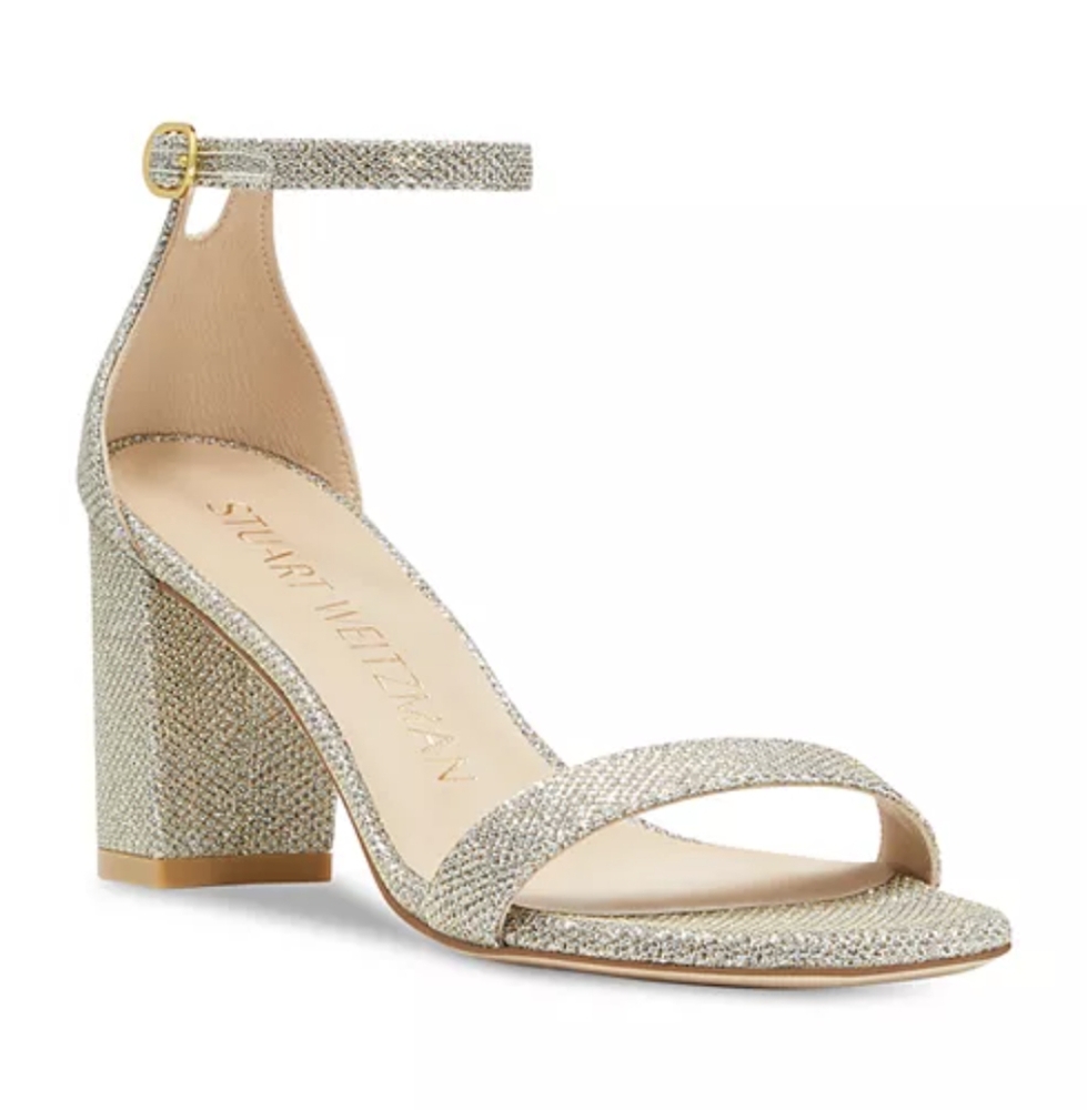 Glitter Block Heel Sandal From Stuart Weitzman